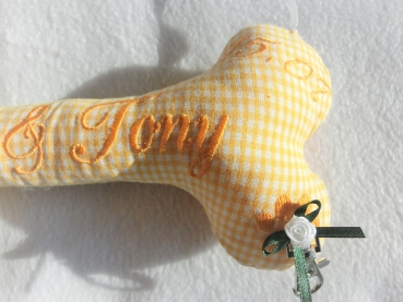 Preview: ♥ Zauberhaftes Ringkissen Knochen Wunschname Stickerei Hochzeit Standesamt  Hochzeitsknochen Just Married von LüttentüddelI®