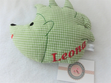 ♥ Igel Körnerkissen Wärmekissen Dinkel Wunschname Geschenk Einschulung Geburt Taufe von Lüttentüddel