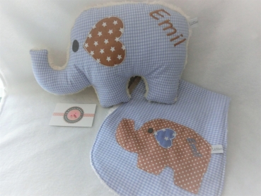 ♥ Elefant Schmusekissen Kita Taufe Geburt Einschulung Geschenk Name von Lüttentüddel