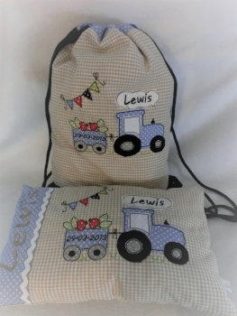 ♥ Traktor Trecker Körnerkissen Wärmekissen Dinkel Wunschfarbe Lüttentüddel