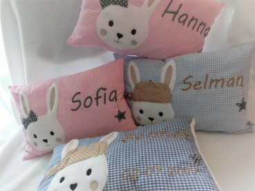 Preview: ★ 35x23 cm Kissen Geburt Ente Name  Geburt Einschulung Kita Geschenk Kuschelkissen Kissen to go...★ von Lüttentüddel