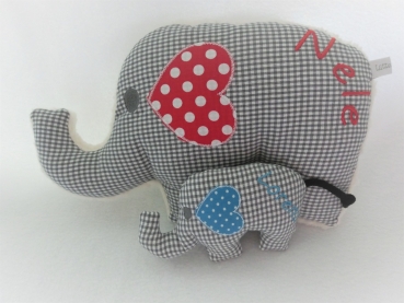 ♥ Elefant Schmusekissen Kita Taufe Geburt Einschulung Geschenk Name von Lüttentüddel