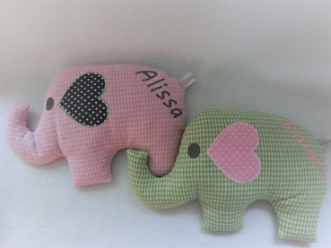 ♥ Elefant  Wunschname Körnerkissen Wärmekissen Dinkel Lavendel von Lüttentüddel