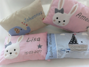 ★ 35x23 cm Kissen Geburt Elefant Name ★ von Lüttentüddel