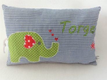 ★ 35x23 cm Kissen Geburt Elefant Name ★ von Lüttentüddel