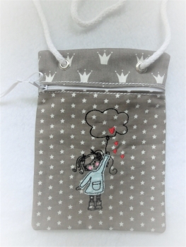 Preview: ★ Taupe Brustbeutel Mädchen Wolke Name ★ Kita Schule Kino Badeanstalt von Lüttentüddel