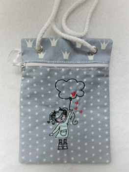 Preview: ★ Altrosa Brustbeutel Mädchen Wolke Name ★ Kita Schule Kino Badeanstalt von Lüttentüddel