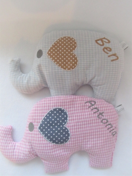 ♥ Elefant  Wunschname Körnerkissen Wärmekissen Dinkel Lavendel von Lüttentüddel