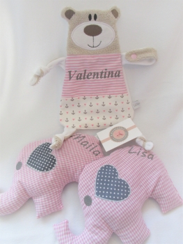 ♥ Elefant  Wunschname Körnerkissen Wärmekissen Dinkel Lavendel von Lüttentüddel