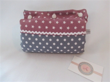 Preview: ♥ Beere Sterne Punkte Armpolster Armschoner für Babyschale ★ Lüttentüddel © ♥ Wunschname