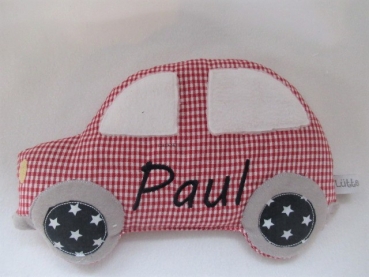 Preview: Auto Körnerkissen Wärmekissen Dinkel Wunschfarbe Name von Lüttentüddel