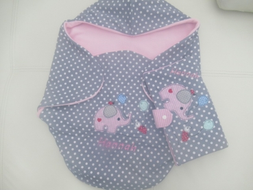 Preview: ♥ Körnerkissen Wunschname Wärmekissen Dinkel Lavendel Elefant von Lüttentüddel