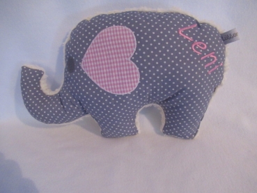 ♥ Elefant Schmusekissen Kita Taufe Geburt Einschulung Geschenk Name von Lüttentüddel