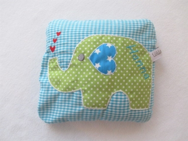 Elefant Körnerkissen Wärmekissen Dinkel Wunschfarbe Name Geburt Taufe Geschenk Geburtstag Einschulung von Lüttentüddel