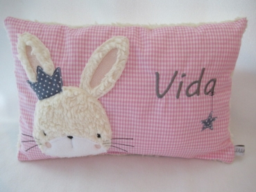 Preview: ★ 35x23 cm Kissen Geburt Hase  Mädchen Name ★ von Lüttentüddel