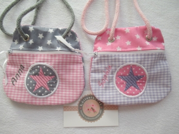 ★ Brustbeutel Stern Name ★ Kita Schule Viele Farben und Muster von Lüttentüddel