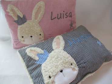 ★ 35x23 cm Kissen Geburt Hase  Mädchen Name ★ von Lüttentüddel