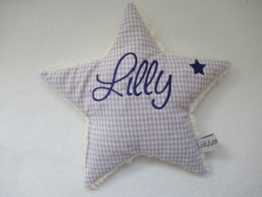 Stern Punkte Körnerkissen Wärmekissen Dinkel Wunschfarbe Name von Lüttentüddel