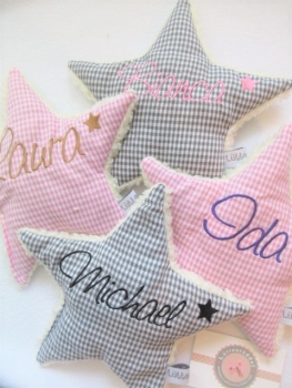 Stern Körnerkissen Wärmekissen Dinkel Wunschfarbe Name von Lüttentüddel