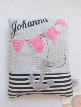 ♥ AHOI Anker Körnerkissen Wärmekissen Dinkel Wunschfarbe Wunschname