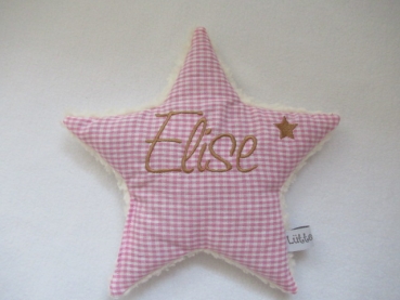 Stern Körnerkissen Wärmekissen Dinkel Wunschfarbe Name von Lüttentüddel