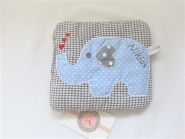 Elefant Körnerkissen Wärmekissen Dinkel Wunschfarbe Name Geburt Taufe Geschenk Geburtstag Einschulung von Lüttentüddel