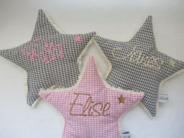 Stern Punkte Körnerkissen Wärmekissen Dinkel Wunschfarbe Name von Lüttentüddel