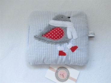 ♥ Spatz Körnerkissen Wärmekissen Dinkel Wunschfarbe Name von Lüttentüddel