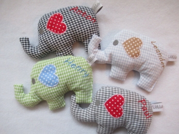 ♥ Baby Elefant  Wunschname Körnerkissen Wärmekissen Dinkel von Lüttentüddel