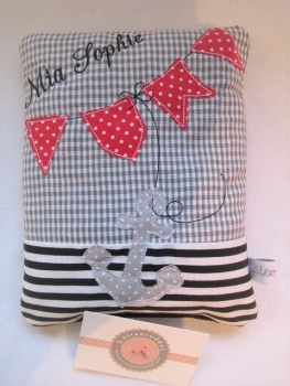 ♥ AHOI Anker Körnerkissen Wärmekissen Dinkel Wunschfarbe Wunschname