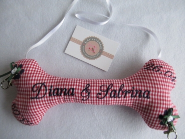 Preview: ♥ Ringkissen Knochen Wunschname Stickerei Hochzeit Hochzeitsknochen Just Married I Do