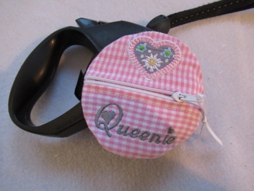 Preview: ♥ Wunschname Herz POOP BAG HUND KOTBEUTEL BESTICKT Automatikleine Flexi