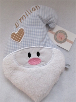 Wichtel Körnerkissen Wärmekissen Dinkel Wunschfarbe Name von Lüttentüddel