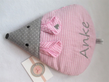 Preview: ♥ zauberhafte Maus Körnerkissen Wärmekissen Dinkel Wunschfarbe Name von Lüttentüddel