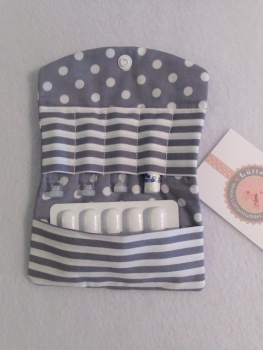 ♥ Anker Punkte Grau Globuli Täschchen, Notfall Täschchen Tampon Pillentäschchen ♥ © Lüttentüddel