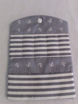 Preview: ♥ Anker Streifen Grau Globuli Täschchen, Notfall Täschchen Tampon Pillentäschchen ♥ © Lüttentüddel