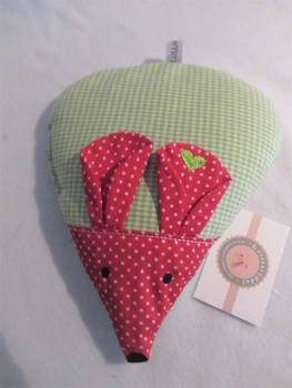 Preview: ♥ zauberhafte Maus Körnerkissen Wärmekissen Dinkel Wunschfarbe Name von Lüttentüddel