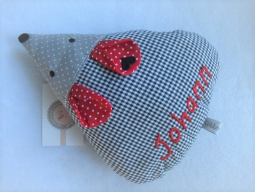 Zauberhafte Maus kleines Schmusekissen ca. 28x22 Name Taufe Geburt Geschenk Einschulung Reisekissen von Lüttentüddel