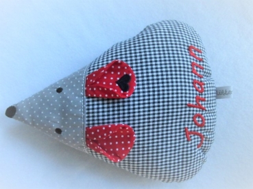 Zauberhafte Maus kleines Schmusekissen ca. 28x22 Name Taufe Geburt Geschenk Einschulung Reisekissen von Lüttentüddel