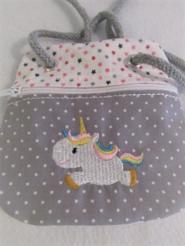 ★ Brustbeutel Einhorn Name ★ kleine Tasche Einschulung Kita Schule Badeanstalt Bus von Lüttentüddel