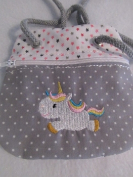 ★ Brustbeutel Einhorn Name ★ kleine Tasche Einschulung Kita Schule Badeanstalt Bus von Lüttentüddel