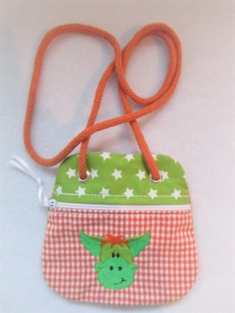 Preview: ★ Brustbeutel Drache Wunschname ★ Einschulung Badeanstalt Kita Schule Viele Farben und Muster von Lüttentüddel