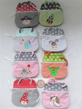 Preview: ★ Brustbeutel Drache Wunschname ★ Einschulung Badeanstalt Kita Schule Viele Farben und Muster von Lüttentüddel