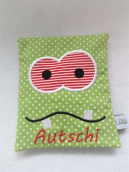♥ Monster Autschi Beulentröster Punkte inkl. Kühlpack Wärmekissen Kühlkissen Zahnfee Wunschname Geburt Taufe Einschulung ★ von Lüttentüddel®