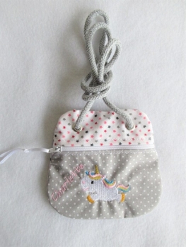 ★ Brustbeutel Einhorn Name ★ kleine Tasche Einschulung Kita Schule Badeanstalt Bus von Lüttentüddel