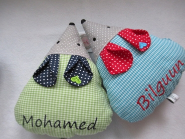 Zauberhafte Maus kleines Schmusekissen ca. 28x22 Name Taufe Geburt Geschenk Einschulung Reisekissen von Lüttentüddel