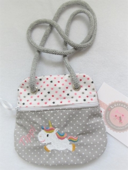 ★ Brustbeutel Einhorn Name ★ kleine Tasche Einschulung Kita Schule Badeanstalt Bus von Lüttentüddel