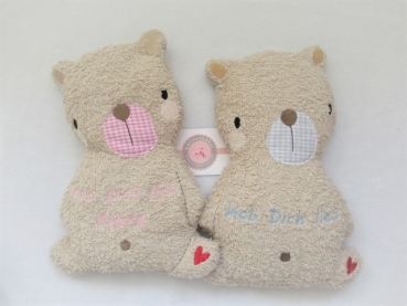 ♥  zauberhafter tröste Bär Hab Dich lieb... Körnerkissen Wärmekissen Lavendel Name Taufe Geburt Einschulung Kindergarten von Lüttentüddel