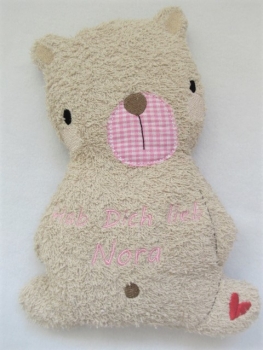 Preview: ♥  zauberhafter tröste Bär Hab Dich lieb... Körnerkissen Wärmekissen Lavendel Name Taufe Geburt Einschulung Kindergarten von Lüttentüddel