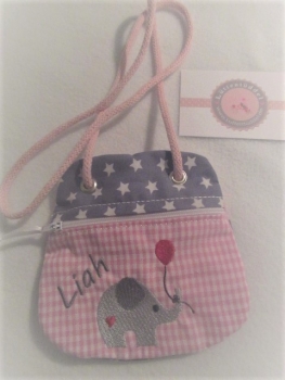 ★ Brustbeutel Elefant Wunschname ★ Einschulung Badeanstalt Kita Schule Viele Farben und Muster von Lüttentüddel